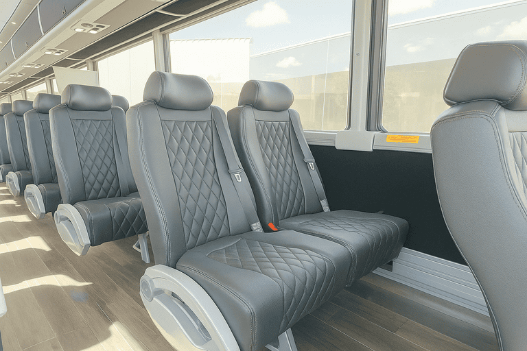 interior of Bus Rental Company Hampton charter bus