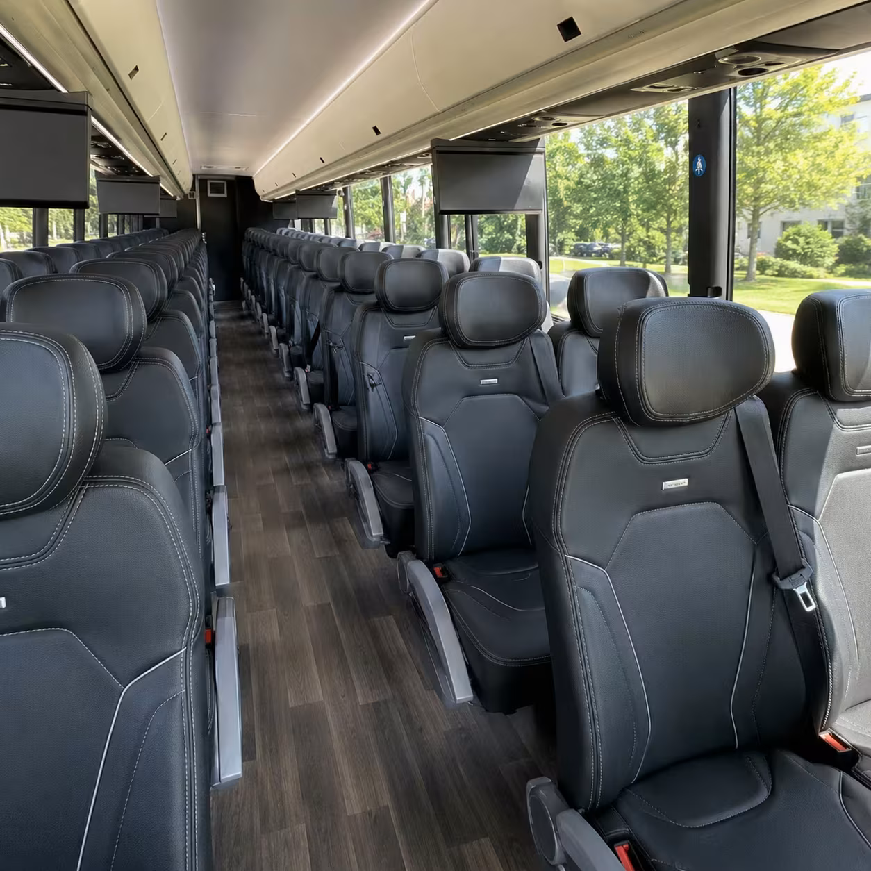 hampton charter bus rental interior